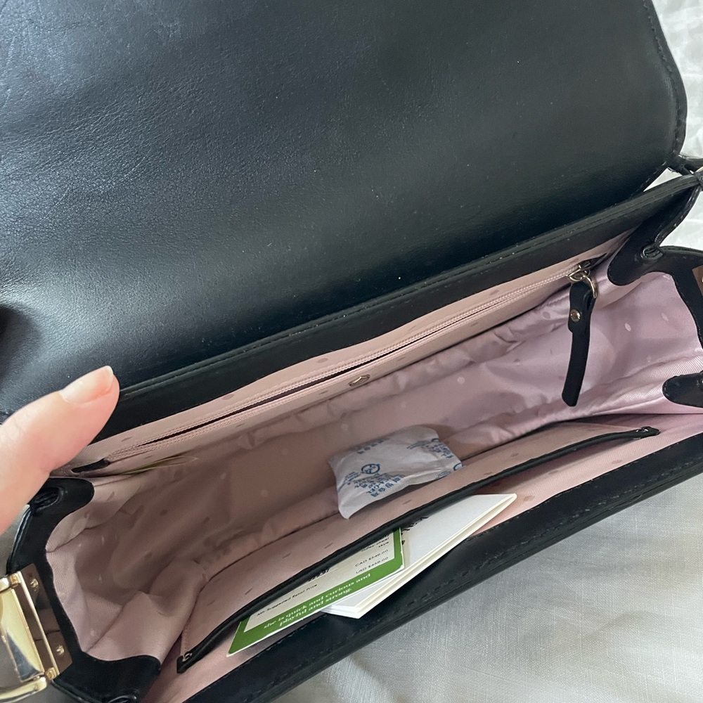 Kate Spade Ridley Street Skye  Black Satin Leather Bag with Gold Accents - Tags - Picture 6 of 6